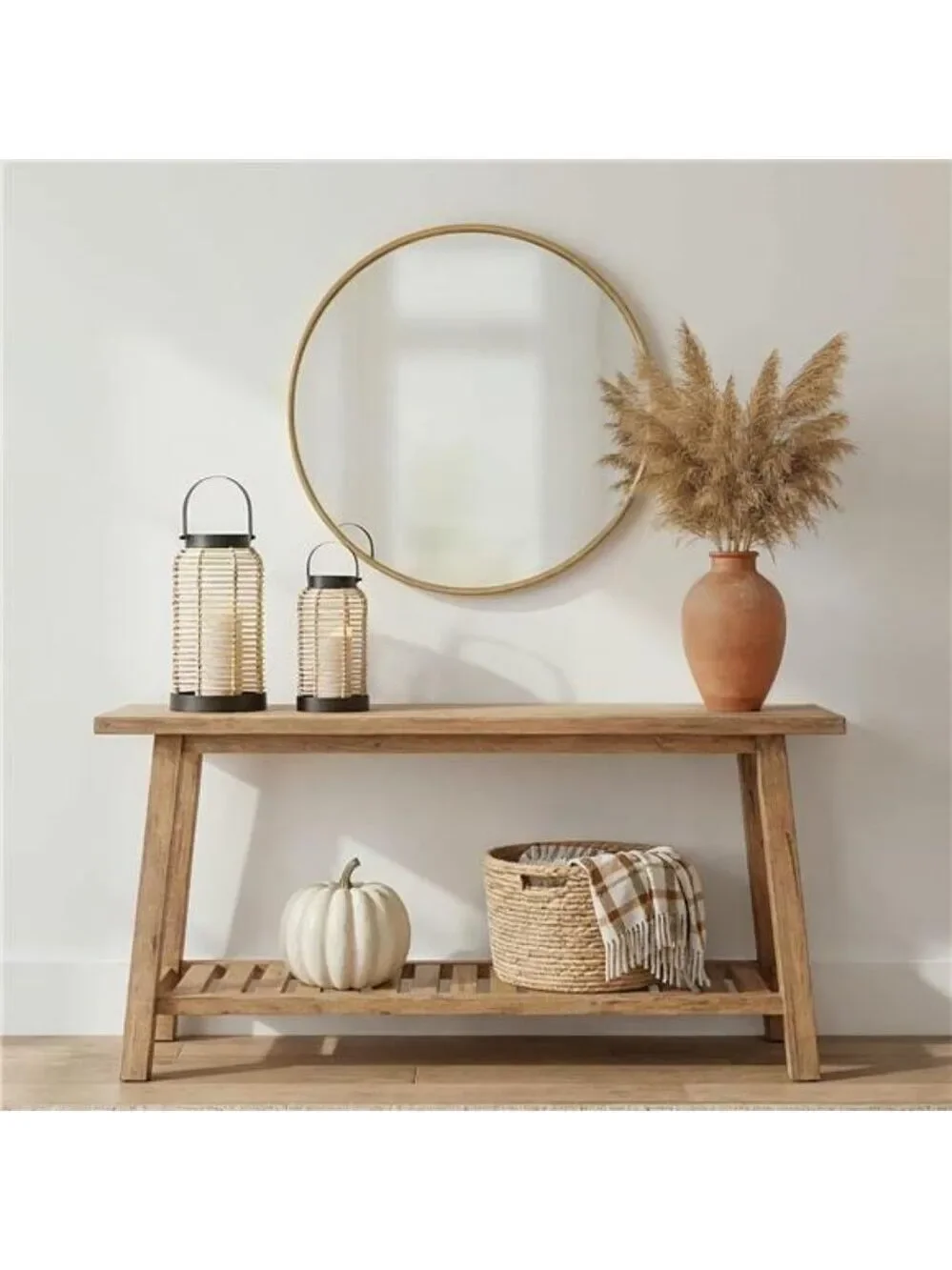 Natural rattan lantern set of 2 boho farmhouse table decor indoor outdoor